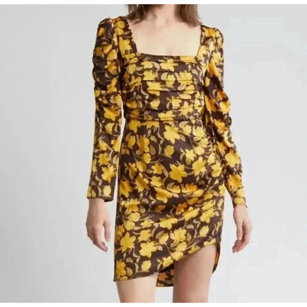Floret Studios Women's Dress XS Brown Yellow